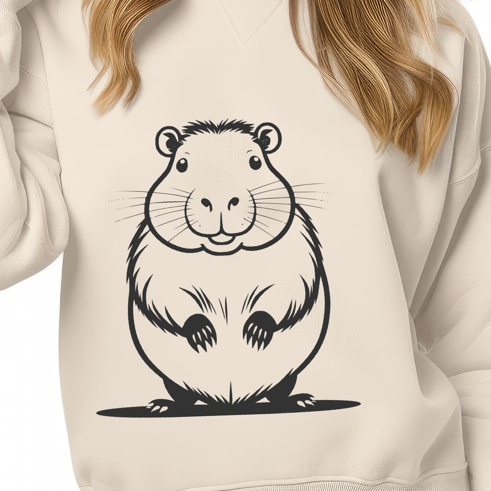 Vector Capybara Graphic Design Asset A digital illustration of a capybara, a large rodent native to South America.