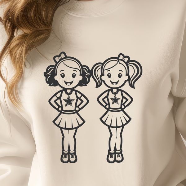 Vector Cheerleader Illustration An illustration of a girl participating in cheerleading, showcasing her athletic skills.