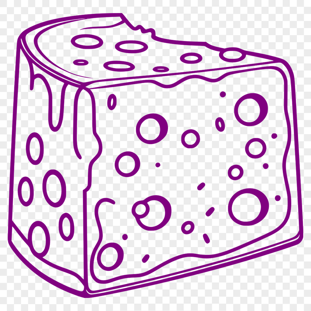 Delicious Cheese Illustration in Vector Format A high-quality digital illustration of a wedge of cheese in vector format.