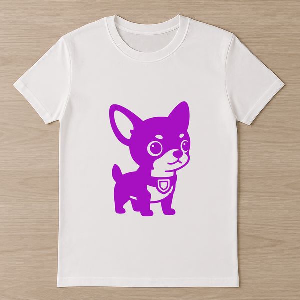 A vector illustration of a small dog breed, specifically a Chihuahua.