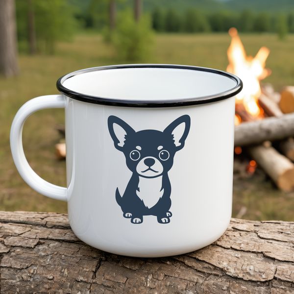 A vector illustration of a small breed dog, ideal for digital and craft projects.