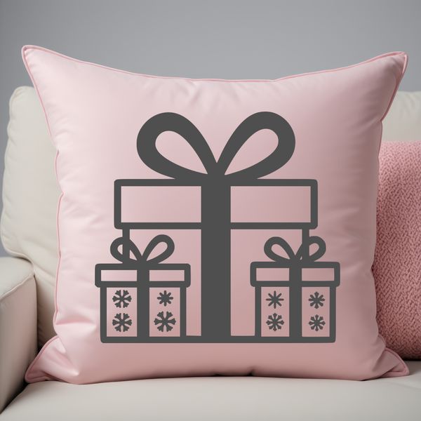 A simple vector illustration of a gift wrapped in paper with a ribbon.