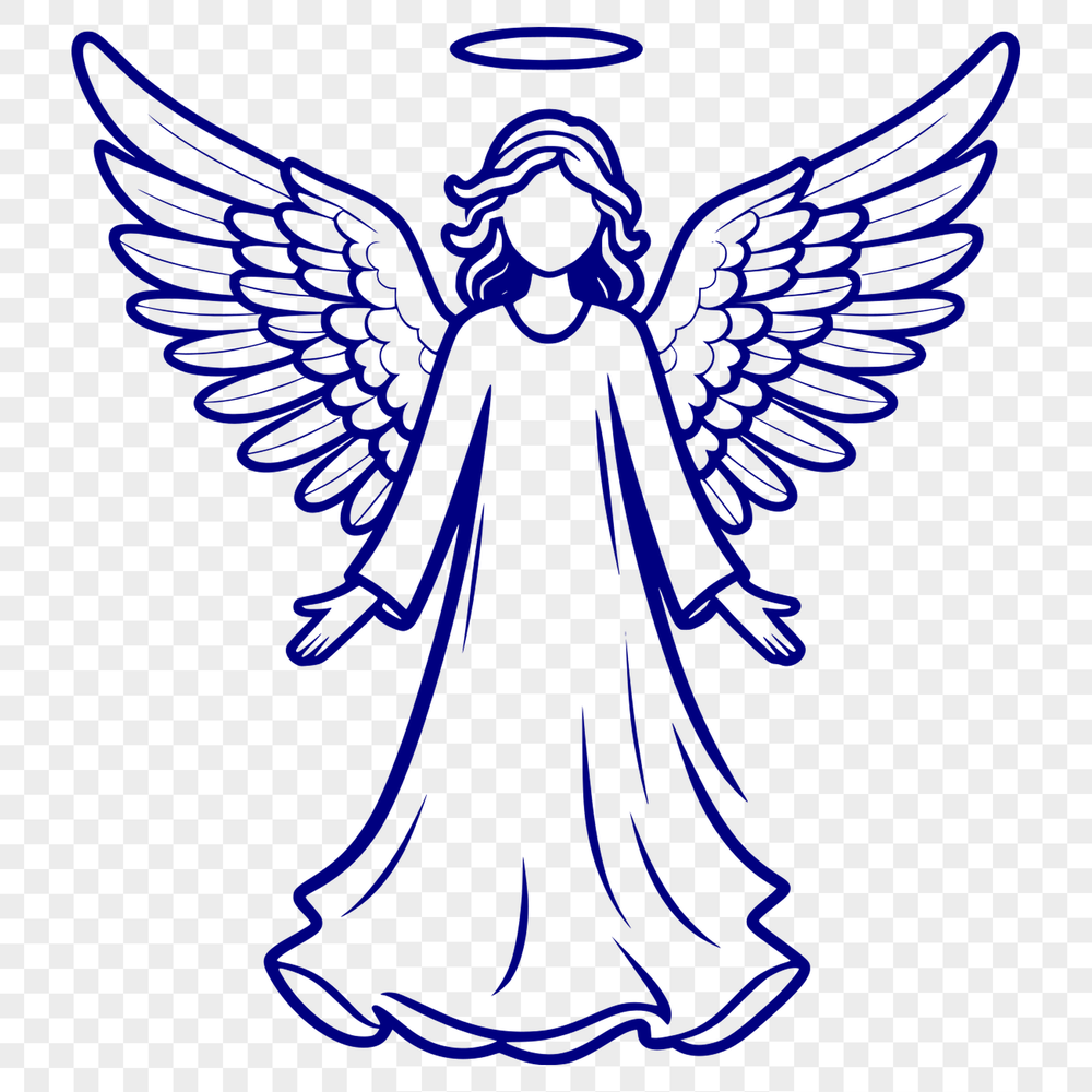 A stylized illustration of a guardian angel in vector format.
