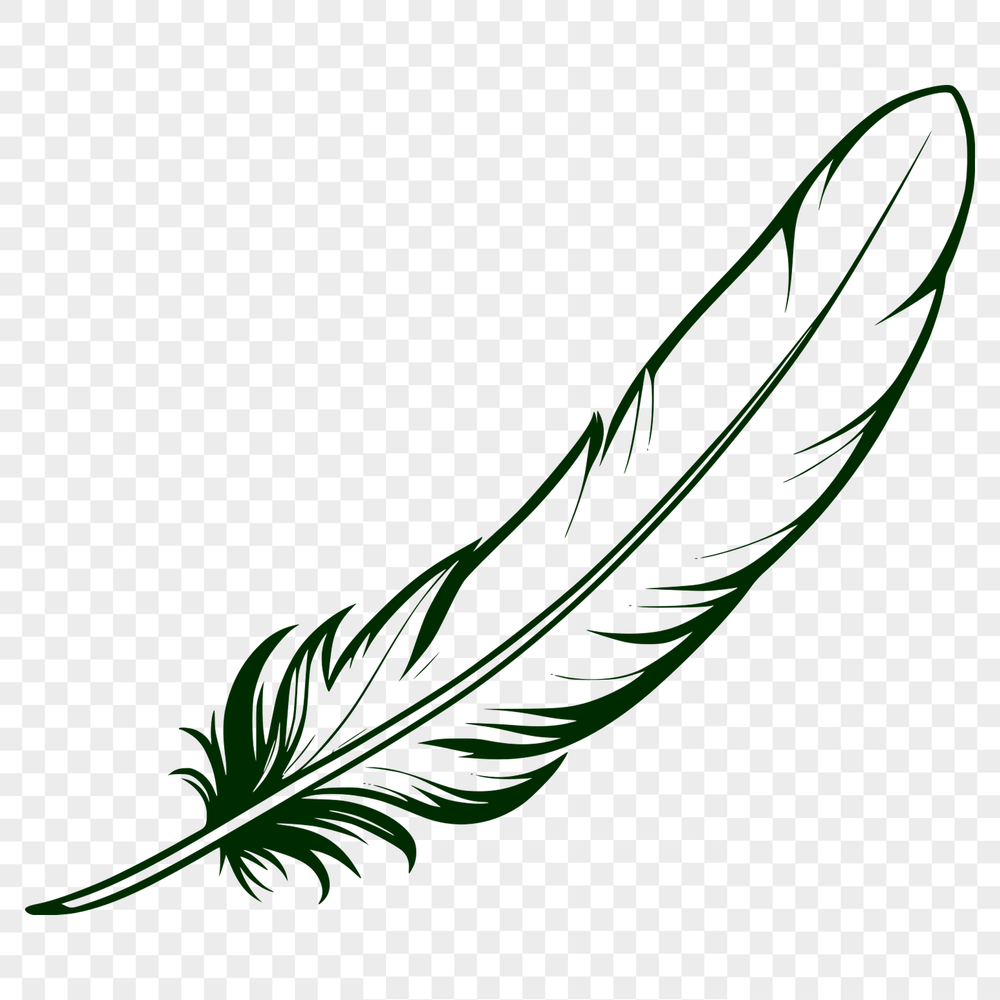 Free Clip Art Feather Design High-quality graphic representation of a feather, suitable for digital editing and commercial use.