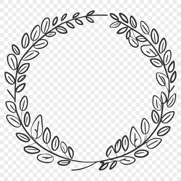 A decorative floral wreath designed as a vector art template.