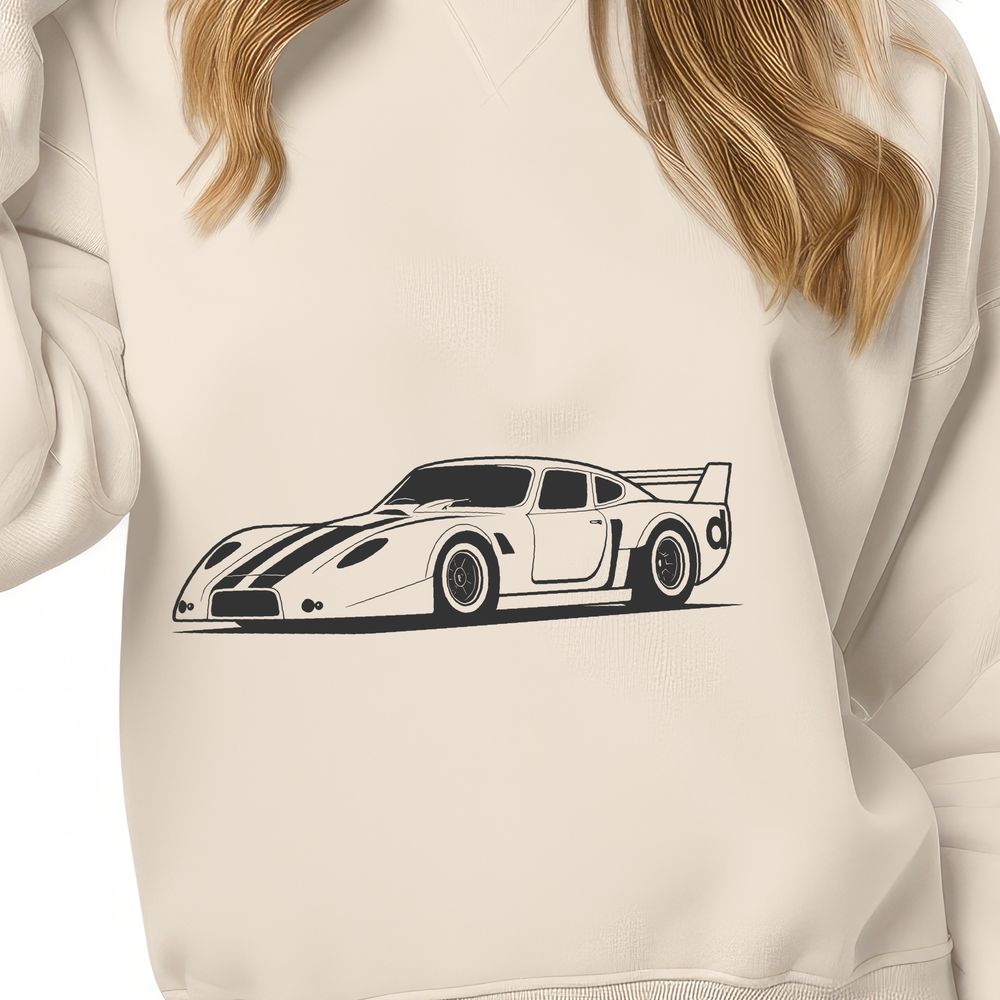 Sleek racing vehicle clipart A sleek racing car designed as vector art for digital cutting machines like Cricut or laser cutters.