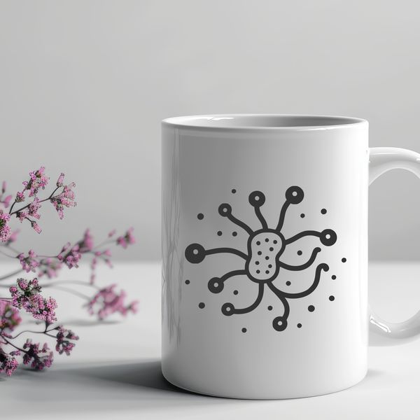 Vector illustration of a bacteria cell with intricate details.