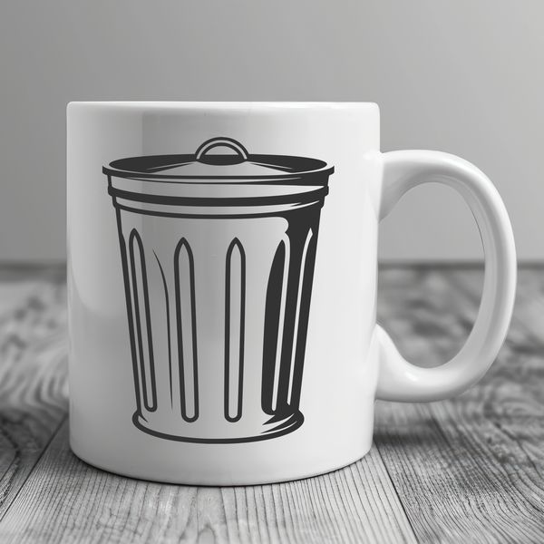 Simple Vector Trash Bin Design A simple graphic representation of a trash can, suitable for use as a vector design element.