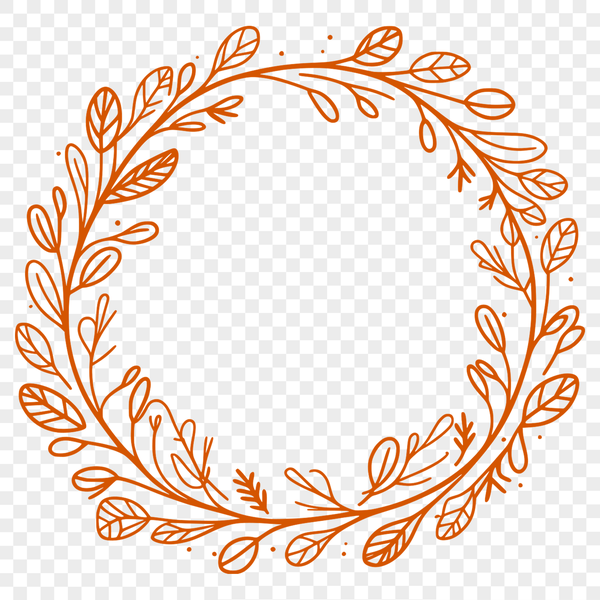 A floral patterned wreath designed as vector art for digital use.