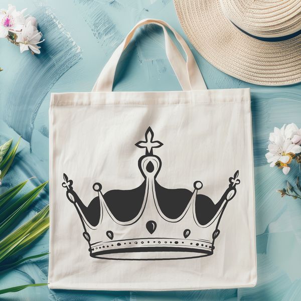 SVG design of a royal crown with ornate details, ideal for vector art projects.