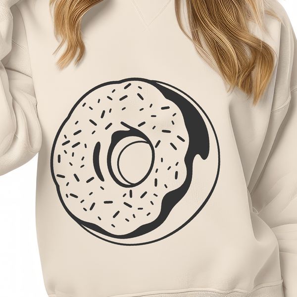 A digital illustration of a donut as clip art, suitable for commercial or personal use.