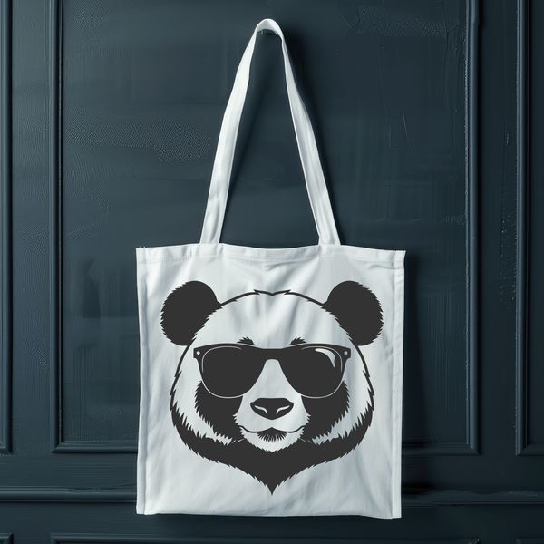 Panda Wearables Illustration A playful panda wearing trendy sunglasses in a whimsical illustration.