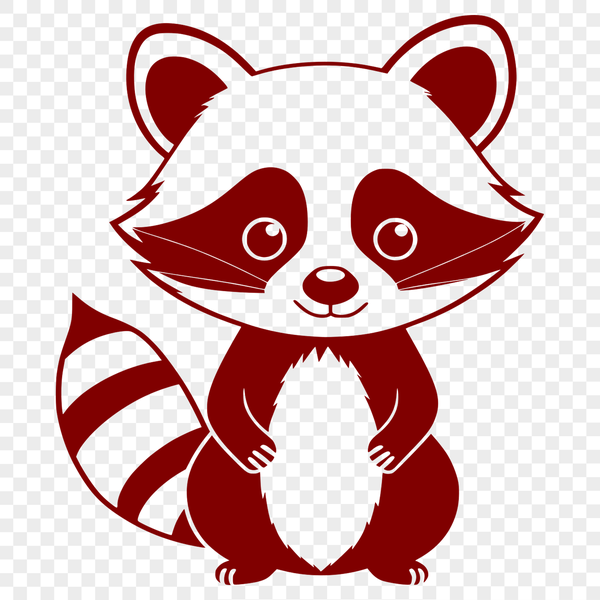 Raccoon SVG Vector Image File Racoon illustration in vector format, suitable for cutting machine designs.