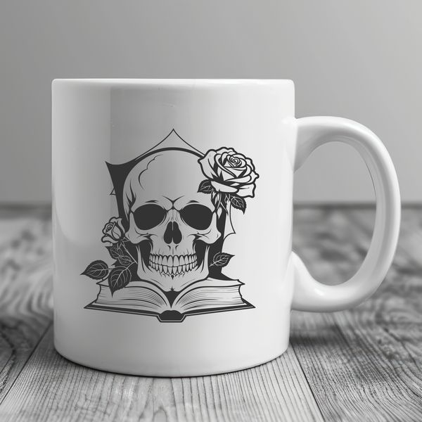 Beautiful Stylized Skull Design A stylized illustration of a Gothic-inspired skull with ornate details and a subtle background.