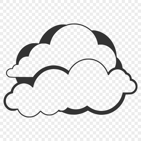 Clear Blue Sky Icon A stylized illustration of a white cloud against a clear blue sky.