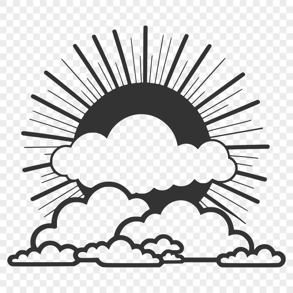 A graphic representation of the sun in vector format, ideal for various applications.