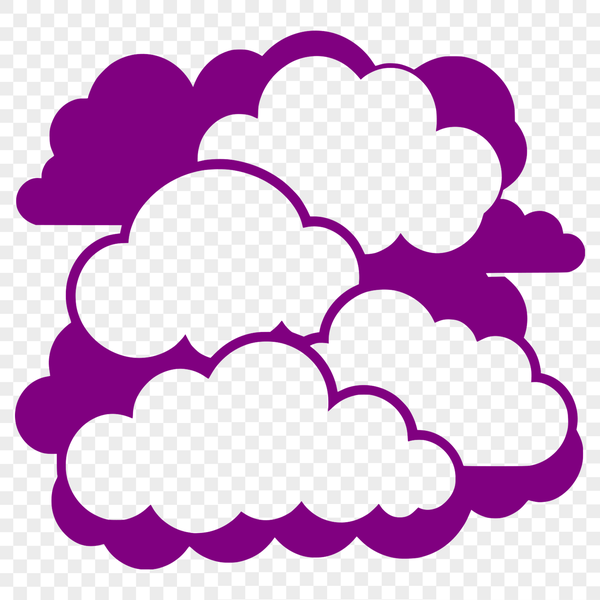 Simple Vector Cloud Icon Design A white, puffy cloud against a blue sky, depicted as a simple vector illustration.