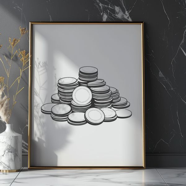 Illustrated Money Designs A set of illustrated coins in various denominations, suitable for vector art designs.