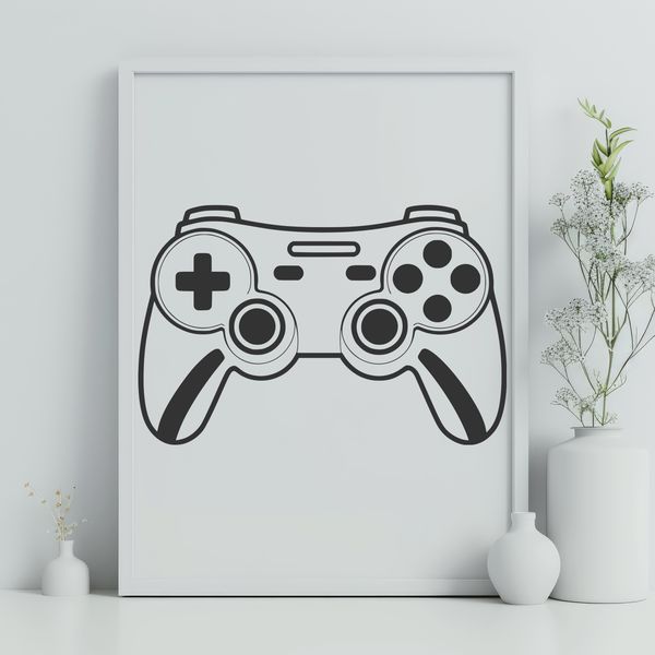Custom Gaming Controller Design A detailed digital illustration of a modern game controller with customizable buttons.