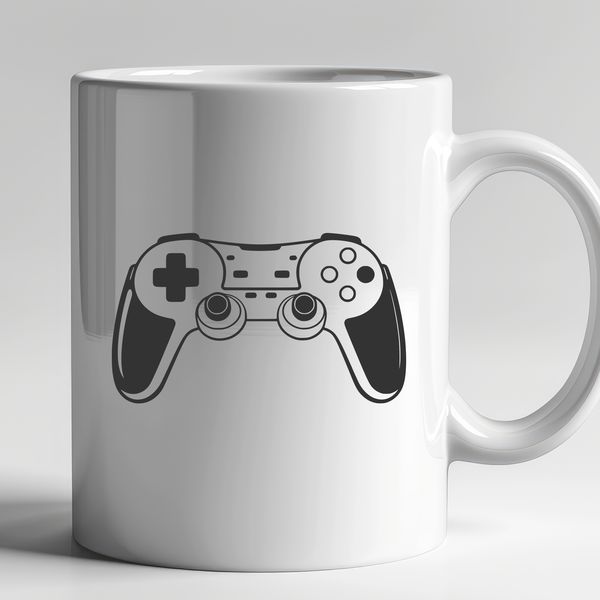 Ergonomic Game Controller Vector Art A detailed illustration of a standard game controller with directional buttons and analog sticks.