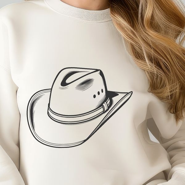 Western Inspiration Vector Hat Design A classic western-style cowboy hat design in vector format.