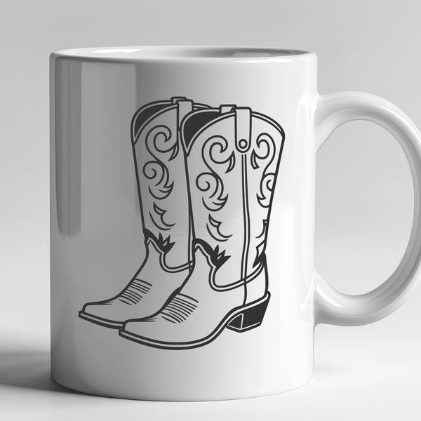 Stylized Cowboy Boot Design A stylized illustration of a pair of cowboy boots in vector format.