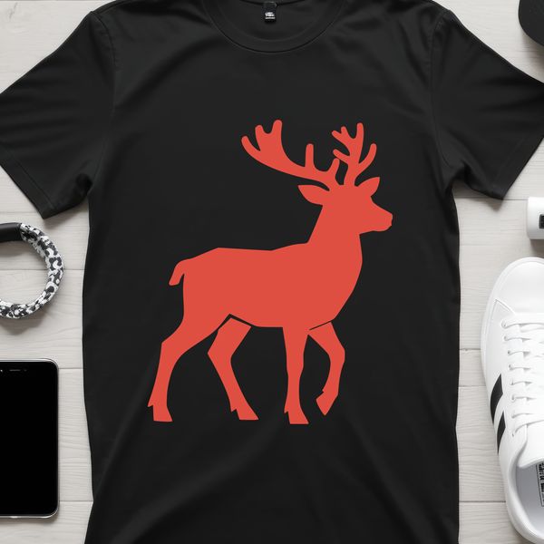A stylized illustration of a reindeer in silhouette, suitable for commercial and personal use as a cutting file.