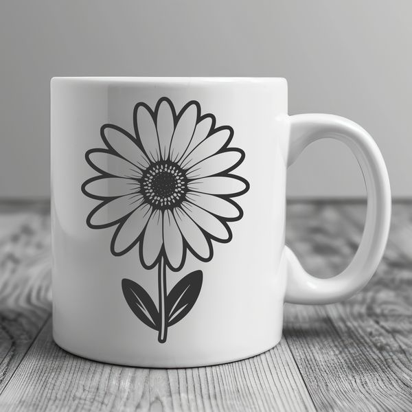 Free Beautiful Flower SVG Image A single daisy flower with petals and center in simple vector design.