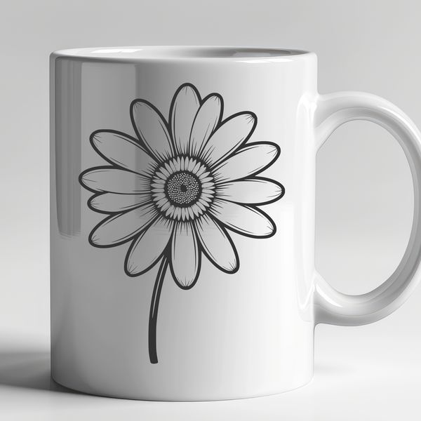 Layered Daisy Illustration A stylized illustration of a daisy flower with layered petals.