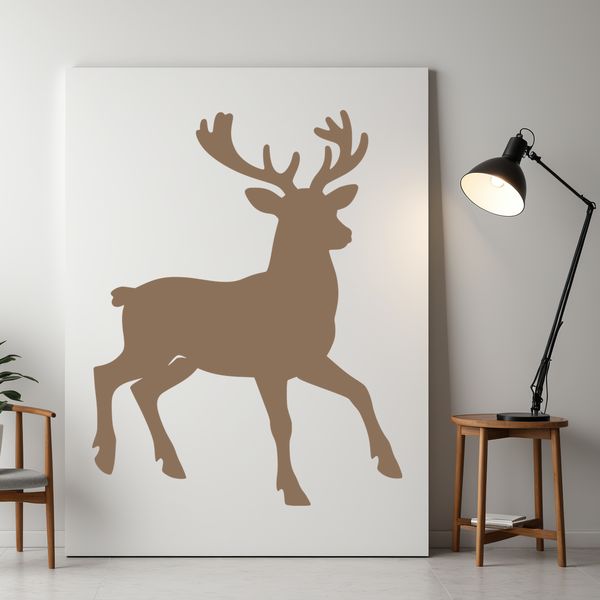 SVG vector illustration of a reindeer in silhouette, suitable for cutting machine designs and DIY crafts.