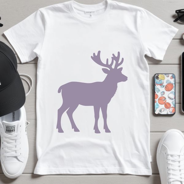 SVG vector illustration of a reindeer in silhouette form
