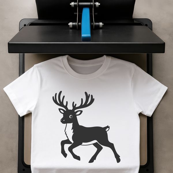 A digital illustration of a reindeer, suitable for vector-based cutting machines like Cricut or laser cutters.