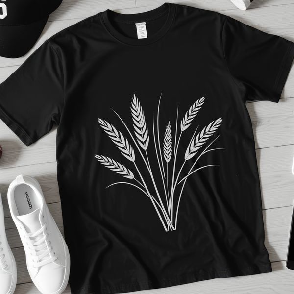 An illustration of a wheat plant in vector format.