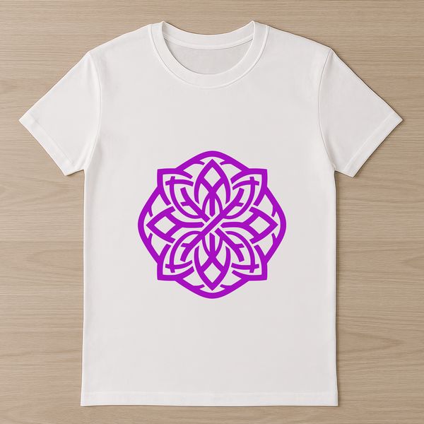 A detailed Celtic-inspired pattern featuring intricate embellishments in ornate shapes.