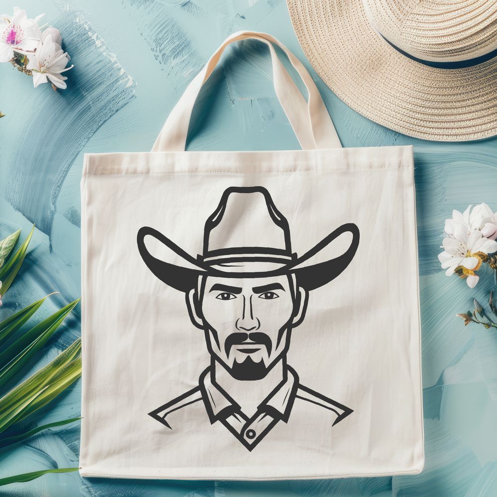 Free Cowboy Vector Art Design A cowboy illustration created in vector format for graphic design and cutting projects.