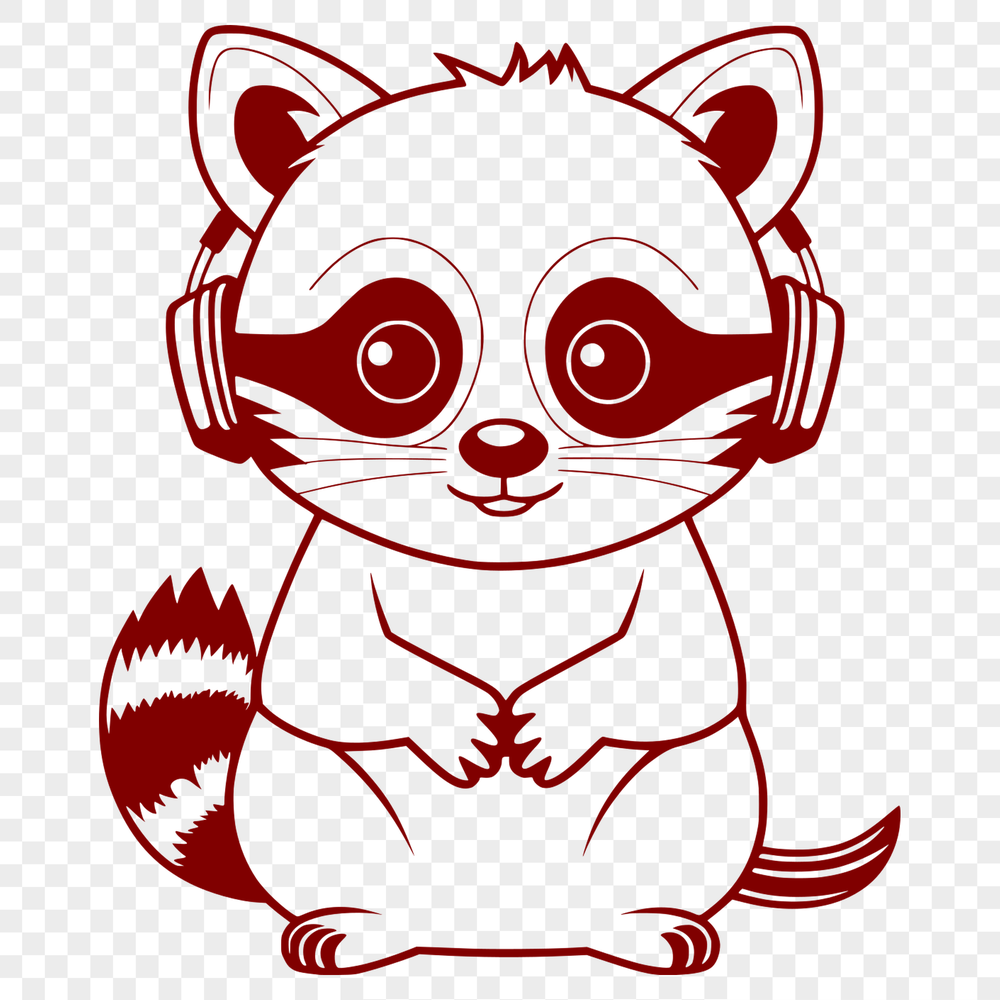 Free Vector Raccoon Graphic A scalable graphic representation of a raccoon designed with precision lines and shapes.