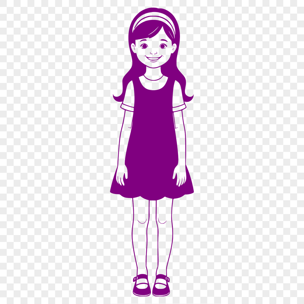 Free Vector Illustration Young girl illustration in a clean vector design.