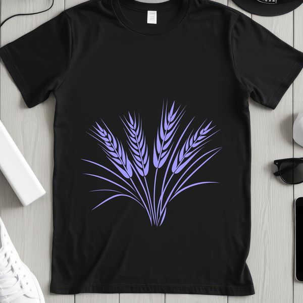 Illustrative rendering of a single stem of wheat in vector format.