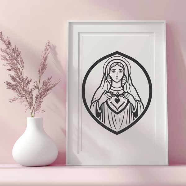 Intricate Sacred Symbol Illustration of a stylized heart symbol with intricate details, suitable for vector art designs.