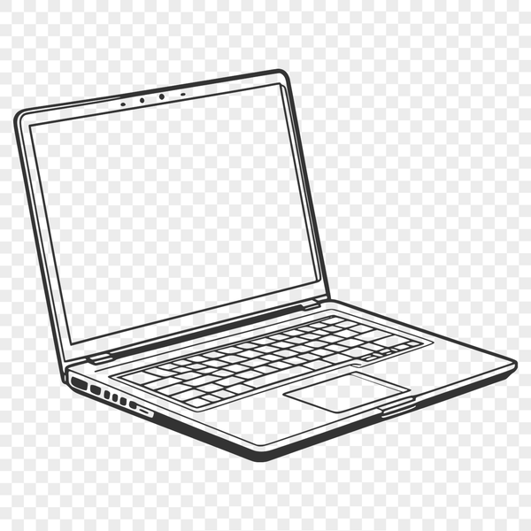 Sleek Computer Icon SVG File A digital drawing of a computer with sleek lines and modern design elements.