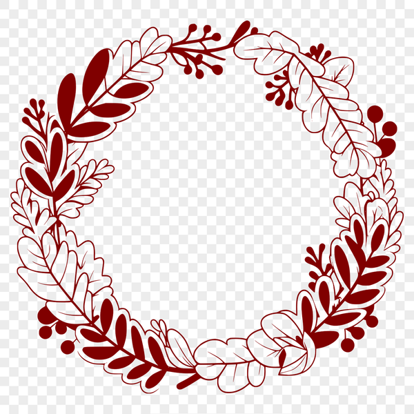 Beautiful SVG Wreath Vector A floral wreath made up of individual flowers and foliage, created as a vector graphic.