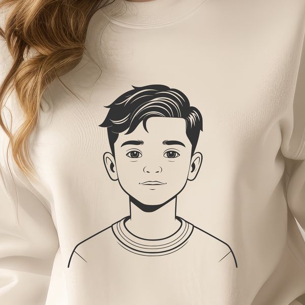 Young Profile Portrait A simple illustration of a boy in profile.