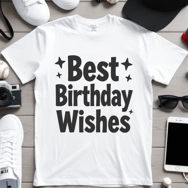 A vector design featuring a stylized Happy Birthday message in a clean and modern font.