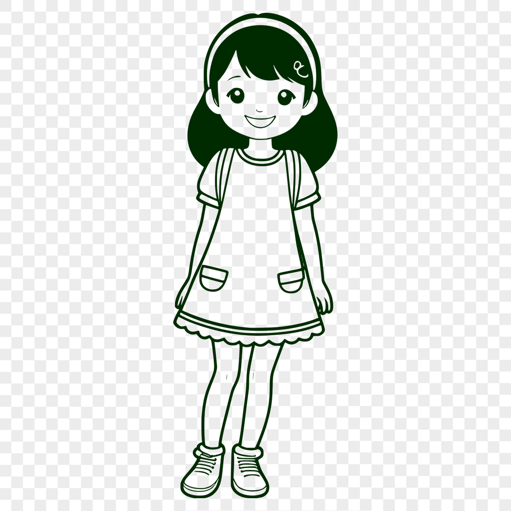 Free Vector Girl Character Design A young girl character designed as vector art.
