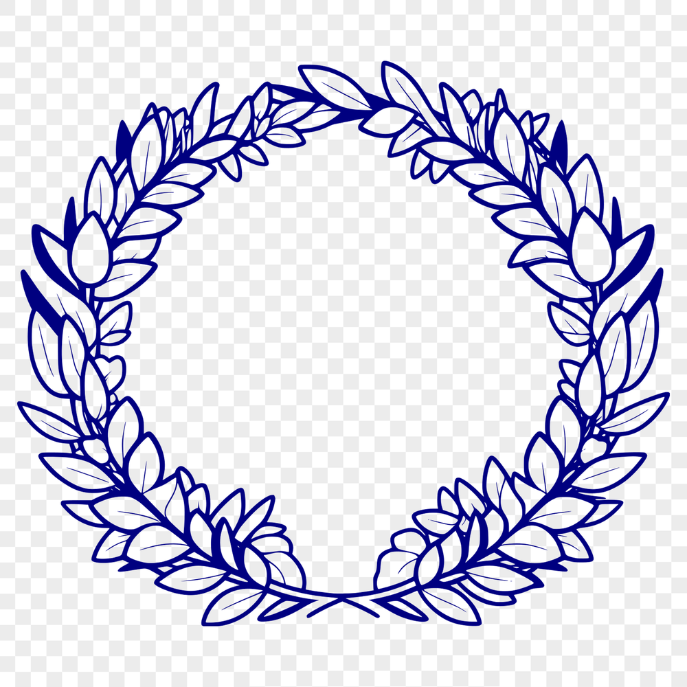 Delicate Wreath Design Element A floral wreath made up of intricate design elements suitable for vector graphics and cutting machines.