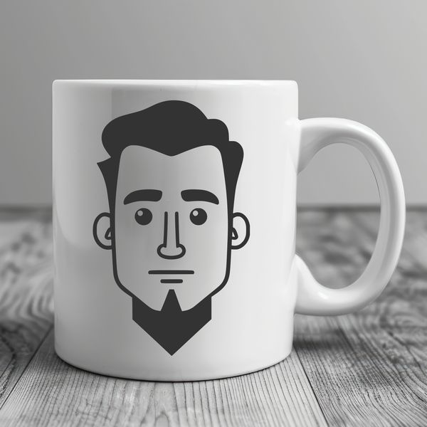 A digital illustration of a male figure in a modern style.