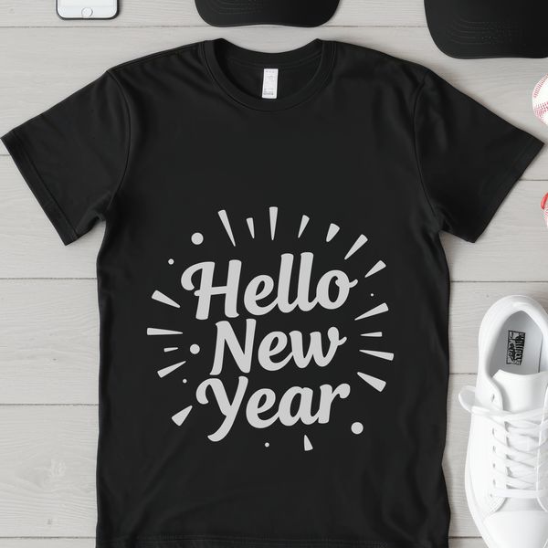 A minimalist SVG illustration featuring a stylized New Year's theme.