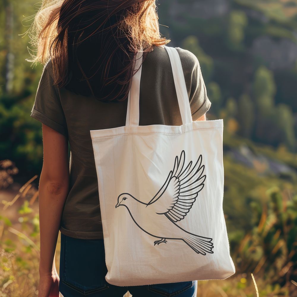 Peaceful White Dove Icon A simple illustration of a white dove with a subtle shadow, designed as a scalable vector graphic.