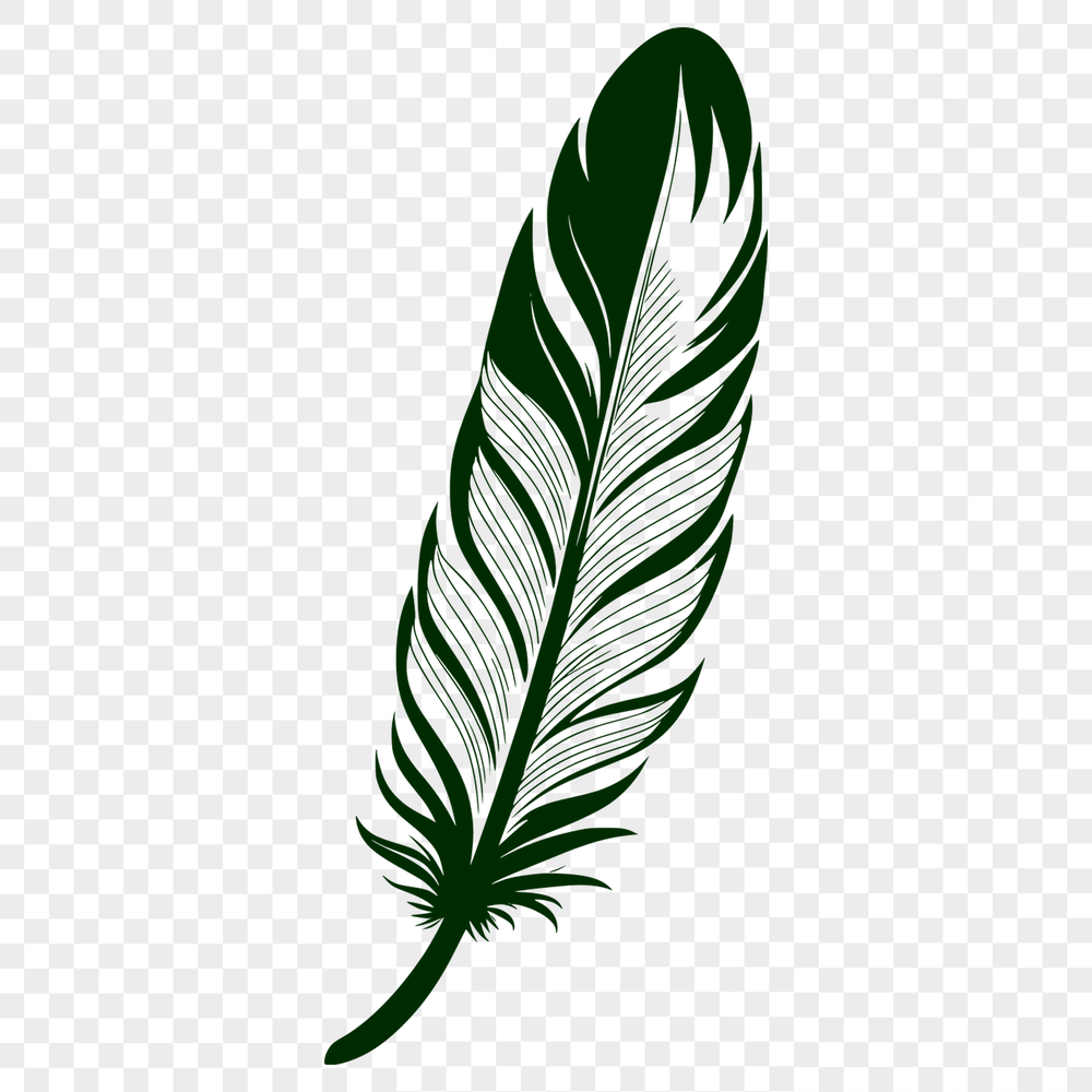 Free Vector Feather Design Element A single white feather in vector format, suitable for graphic design projects.