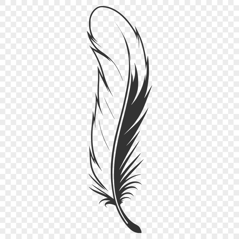Decorative Feather Illustration A high-quality vector illustration of a single feather in various styles.